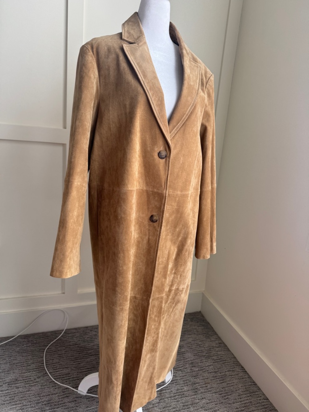Zara Leather Collection Suede Coat in Tan - Picture 3 of 12